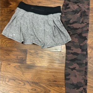 Stylish Kids Gray and Black Skirt with Camouflage Leggings